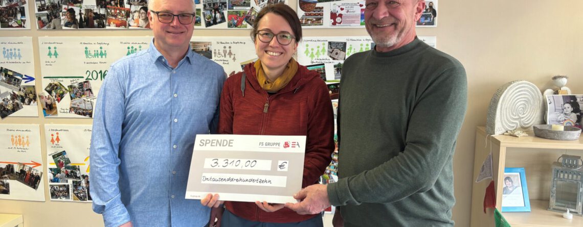 Spendenübergabe aus unserer Weihnachtsaktion 2023 beim Ambulaten Kinder- und Jugendhospizdienst Dresden